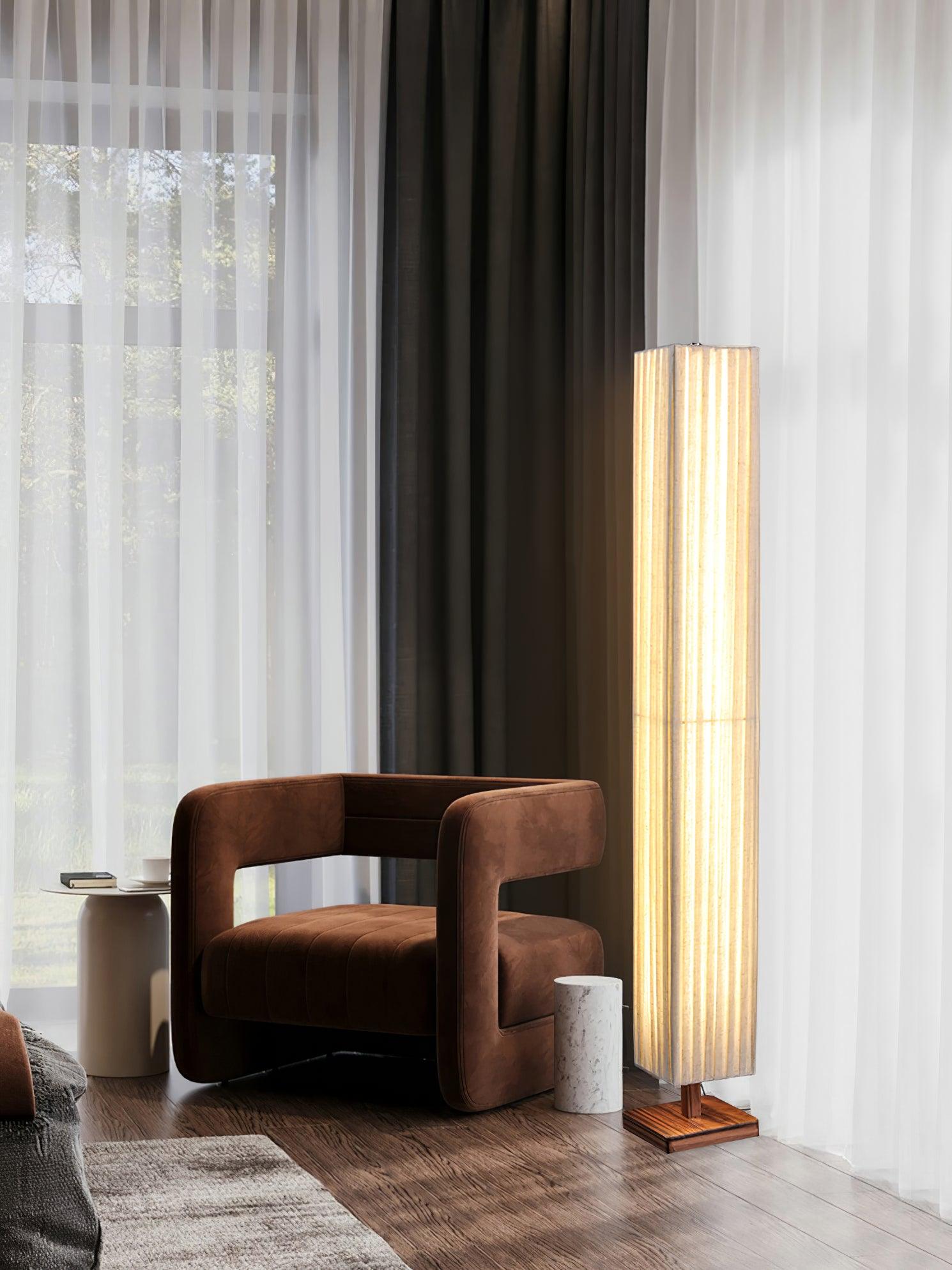 Vesolyre Japandi Fabric Floor Lamp-Neutral Decor