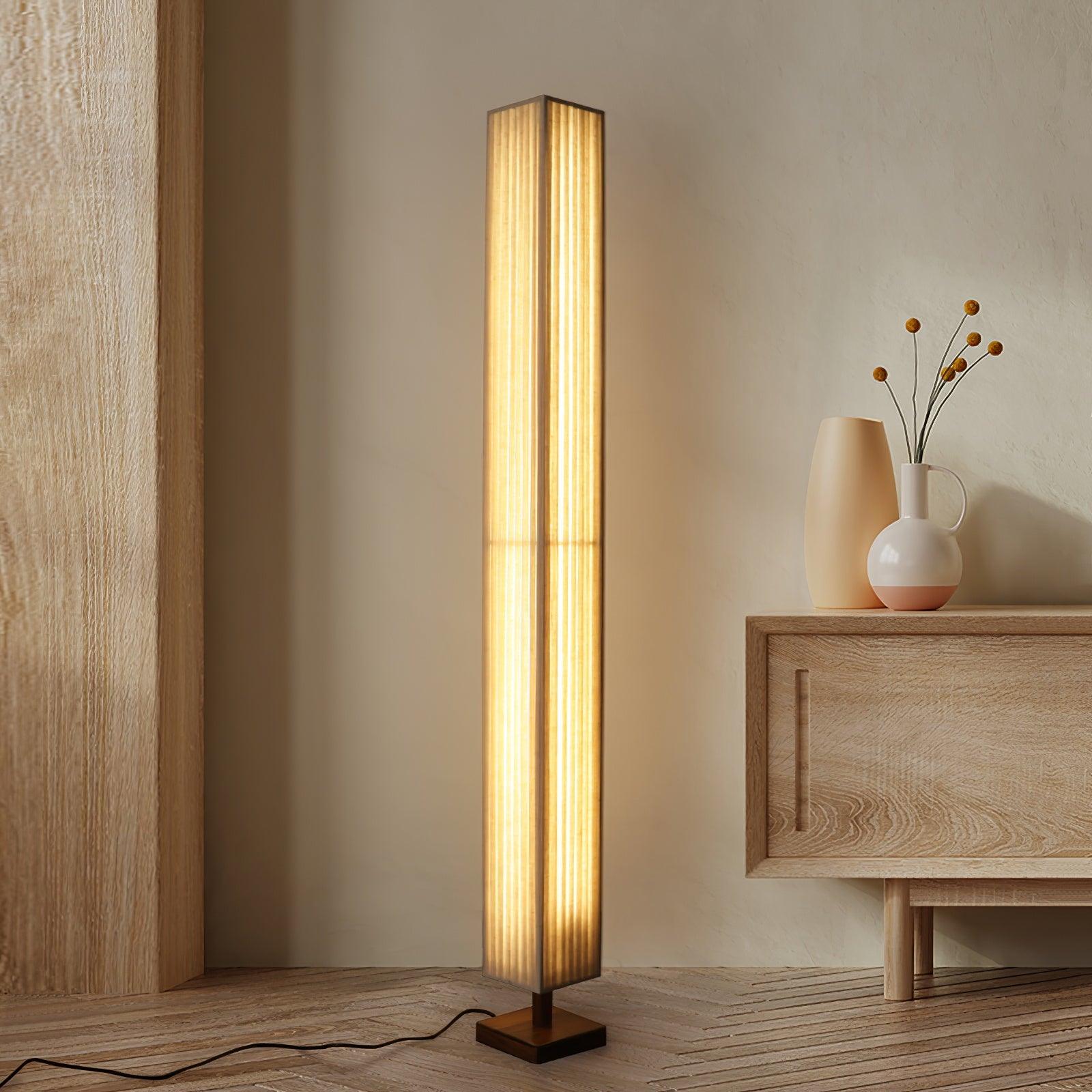 Vesolyre Japandi Fabric Floor Lamp-Neutral Decor
