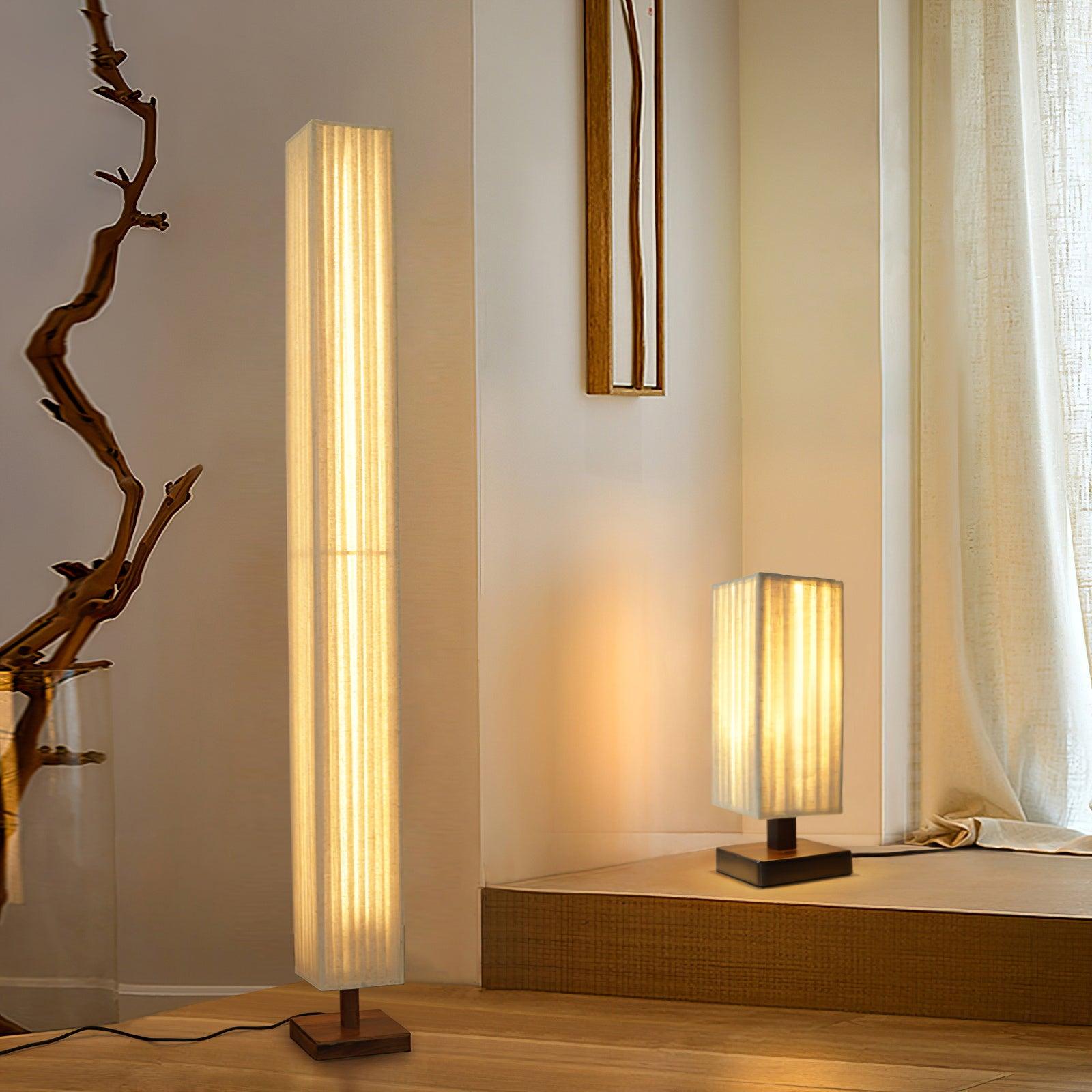 Vesolyre Japandi Fabric Floor Lamp-Neutral Decor