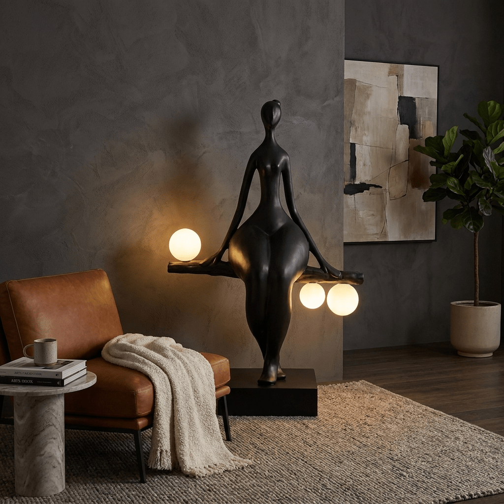 Balance Glow Sculpture Lamp-Neutral Decor