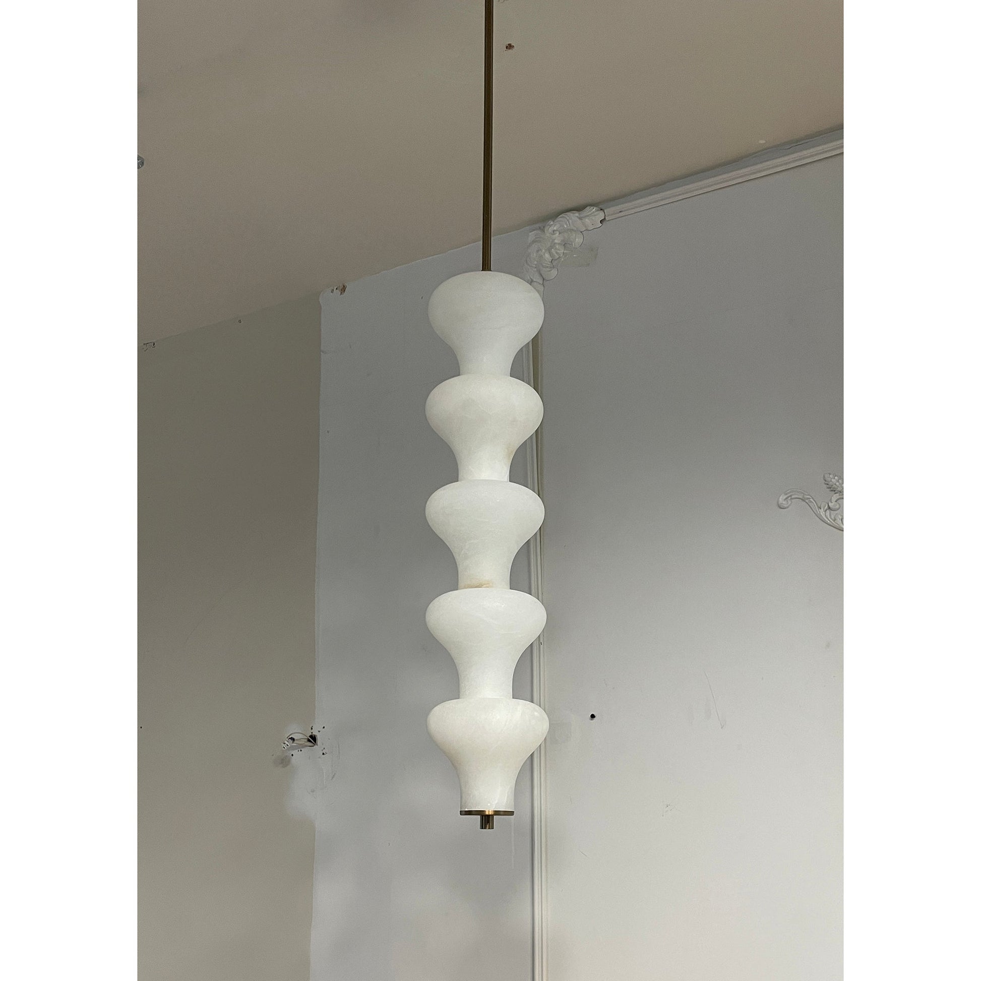 View of the integrated LED light source within the lamp.