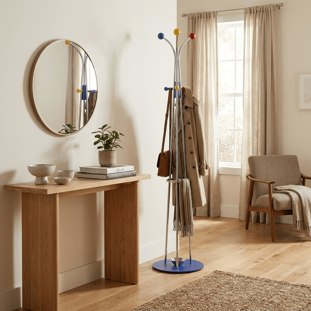 Ball Top Standing Coat Rack-Neutral Decor