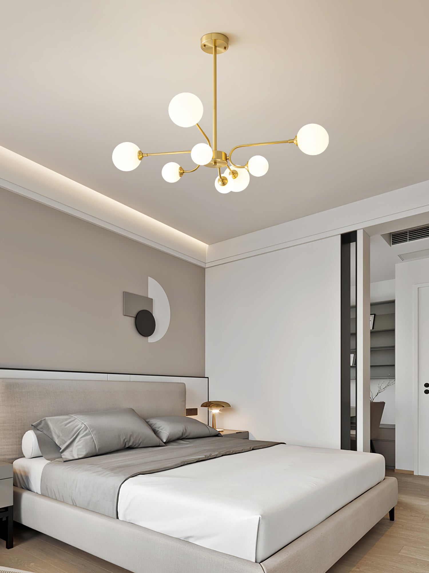 Wace Chandelier Globe Arm Modern-Neutral Decor