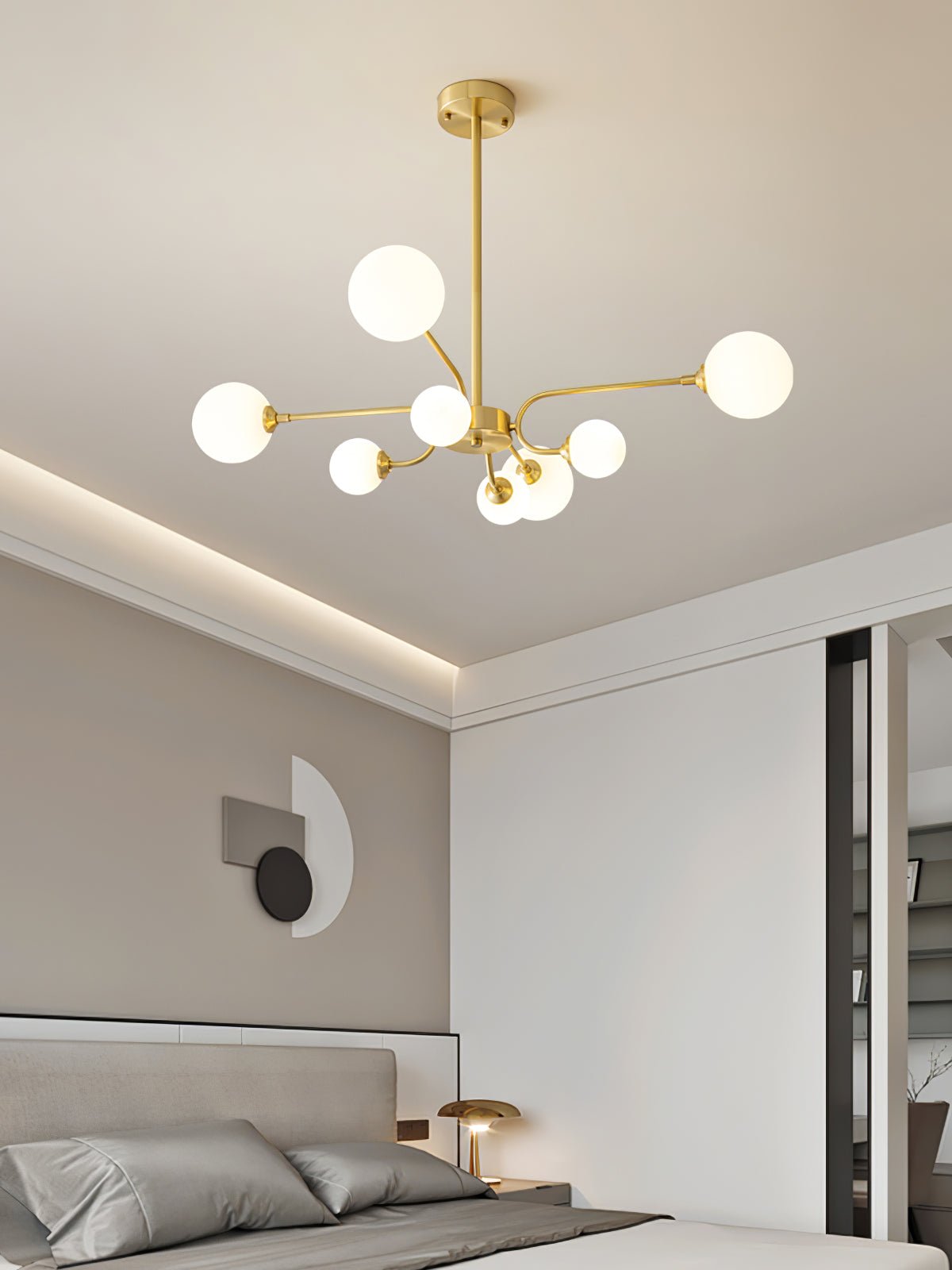 Wace Chandelier Globe Arm Modern-Neutral Decor