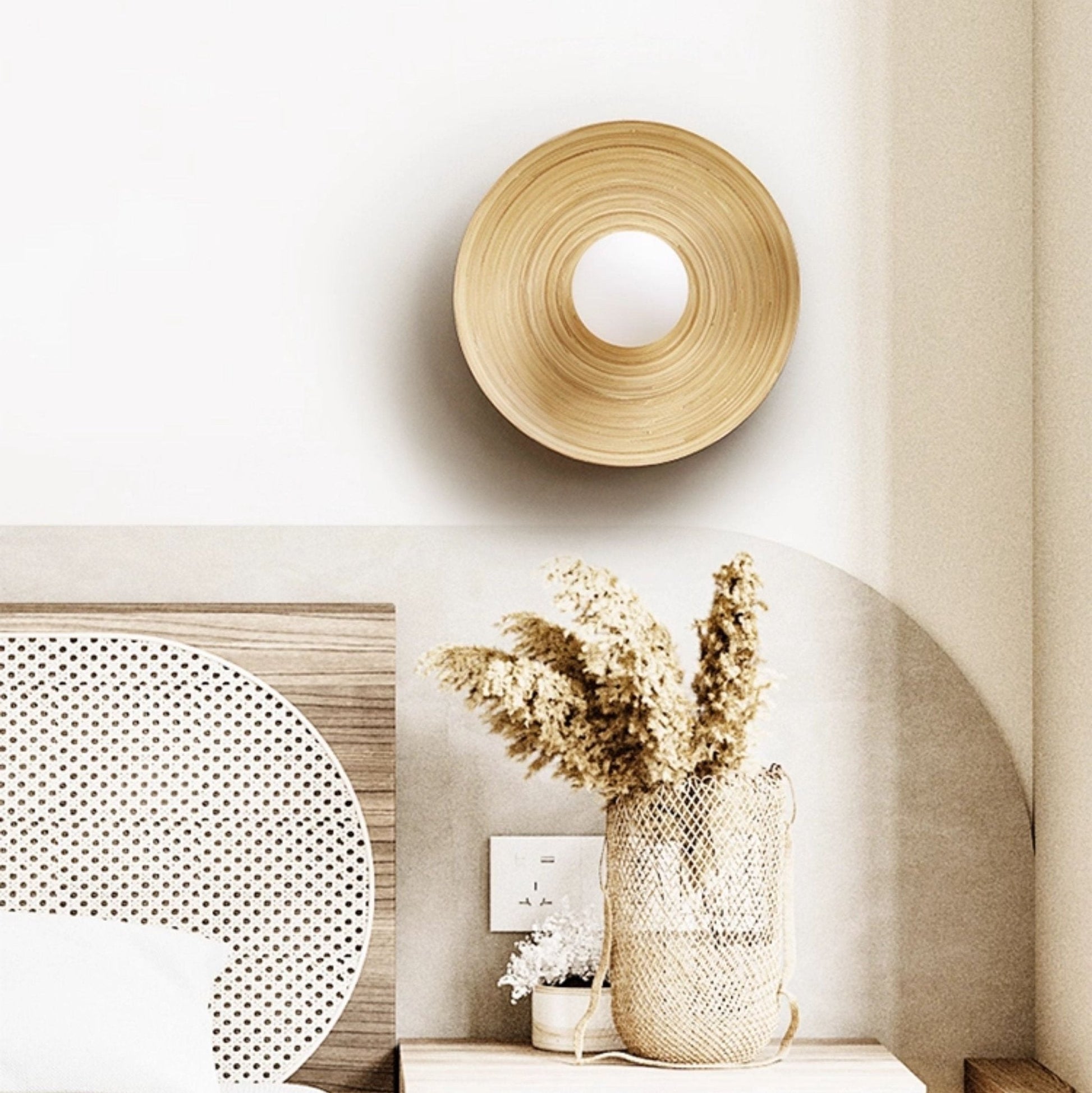 Bamboo Aura Sconce-Neutral Decor