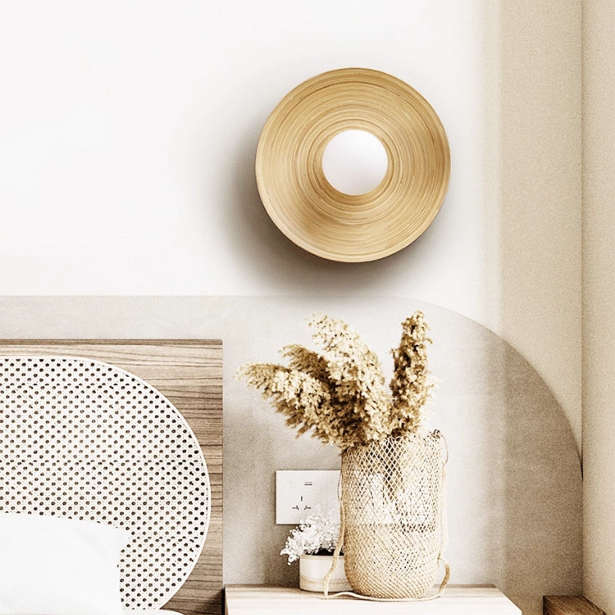 Bamboo Aura Sconce-Neutral Decor