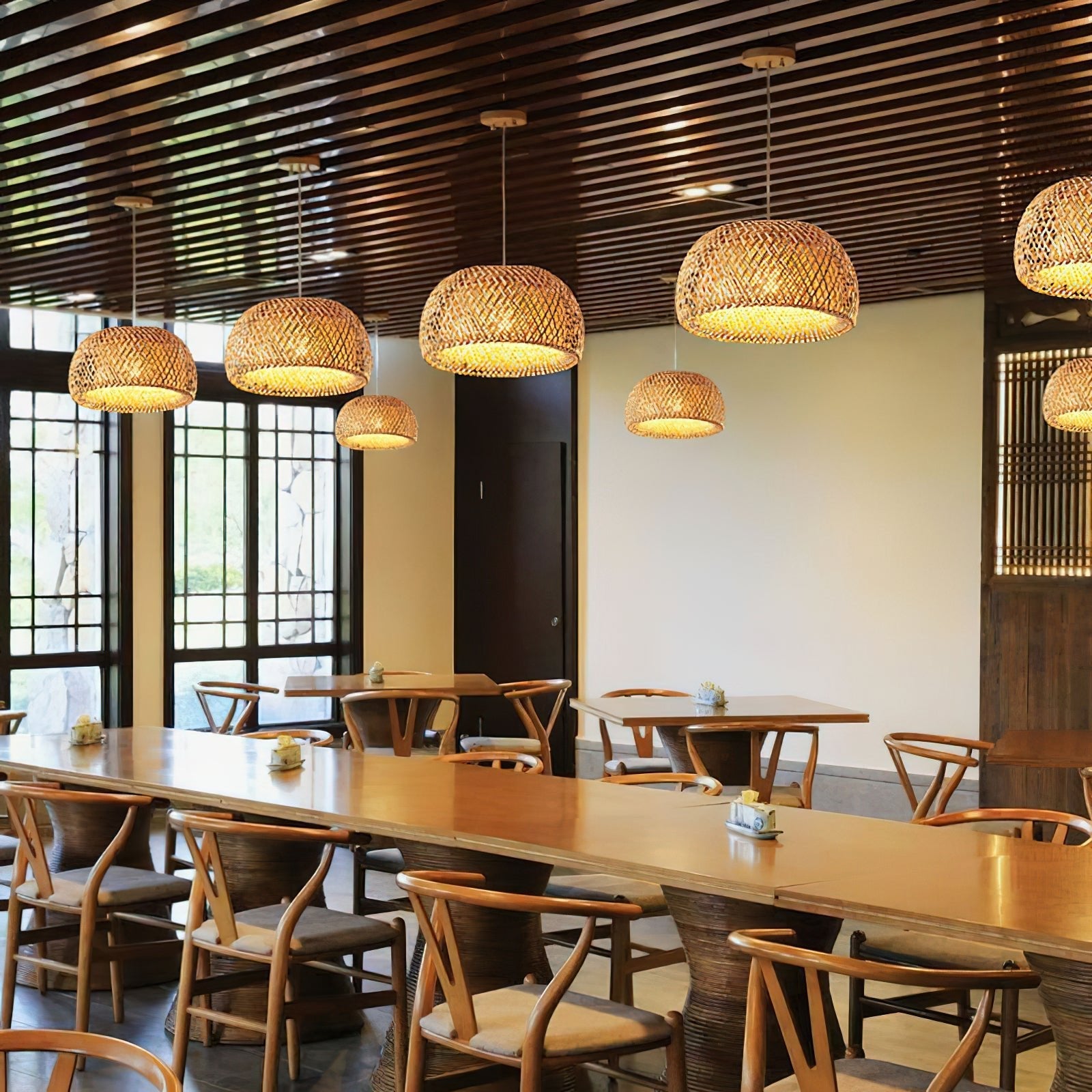 Nostor Bamboo Retro Vintage Pendant Lamp-Neutral Decor