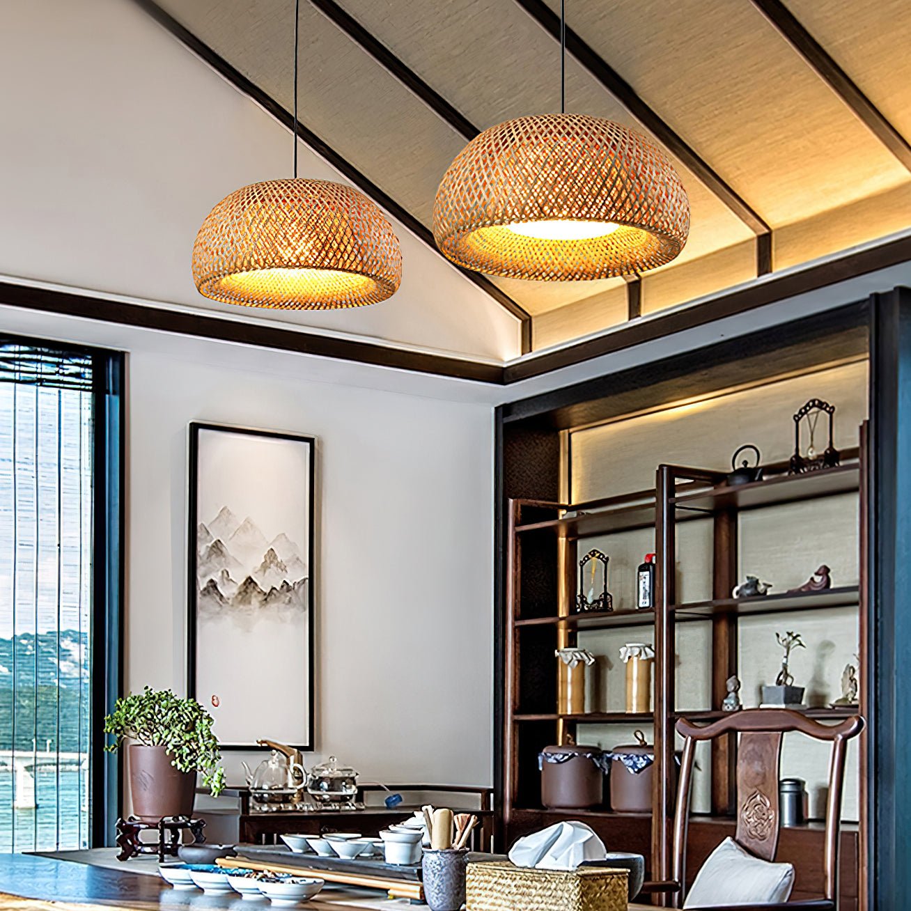 Nostor Bamboo Retro Vintage Pendant Lamp-Neutral Decor