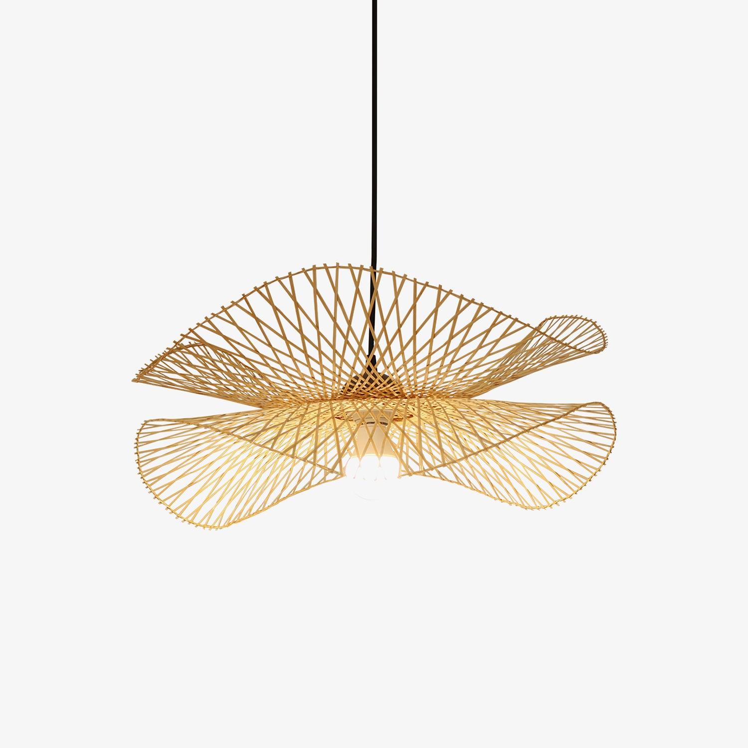 Twirl Bamboo Frame Pendant Lamp-Neutral Decor