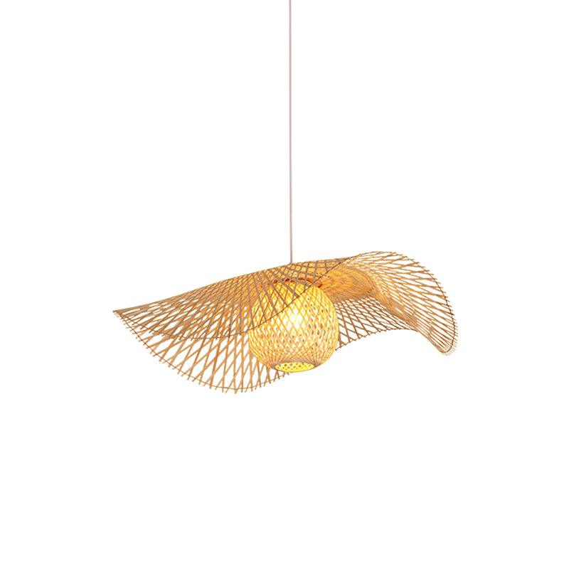 Twirl Bamboo Frame Pendant Lamp-Neutral Decor