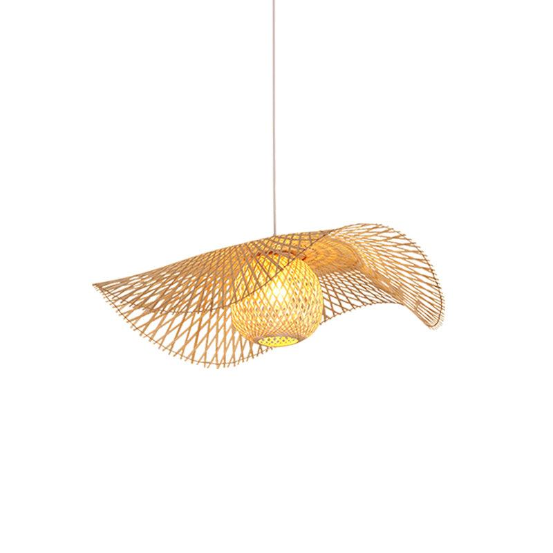 Twirl Bamboo Frame Pendant Lamp-Neutral Decor