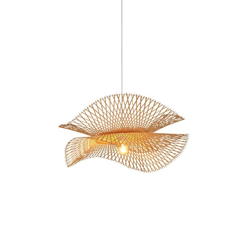 Twirl Bamboo Frame Pendant Lamp-Neutral Decor