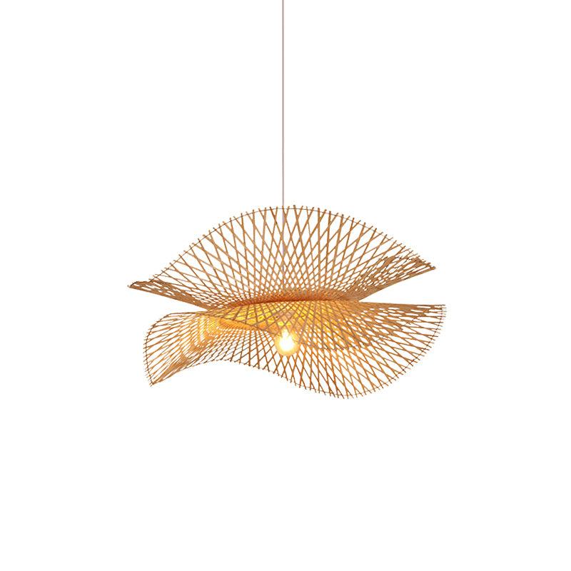 Twirl Bamboo Frame Pendant Lamp-Neutral Decor