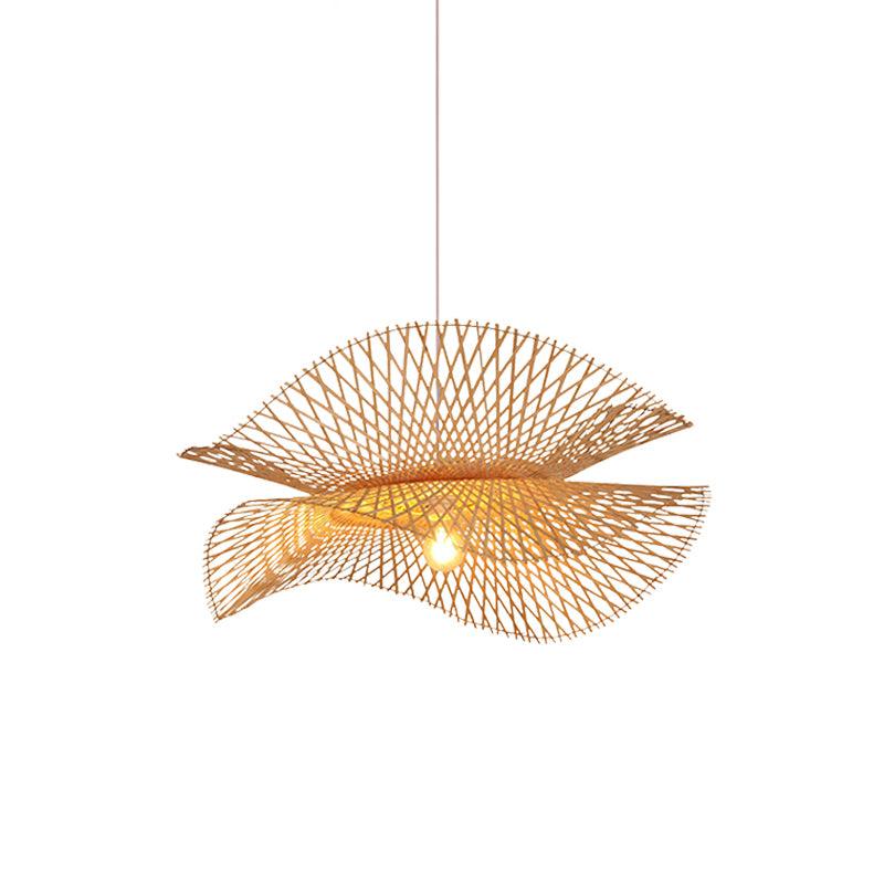 Twirl Bamboo Frame Pendant Lamp-Neutral Decor