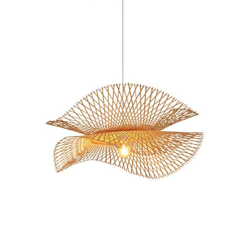 Twirl Bamboo Frame Pendant Lamp-Neutral Decor