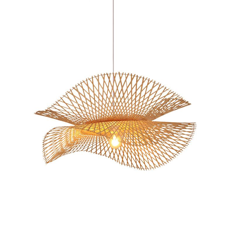 Twirl Bamboo Frame Pendant Lamp-Neutral Decor