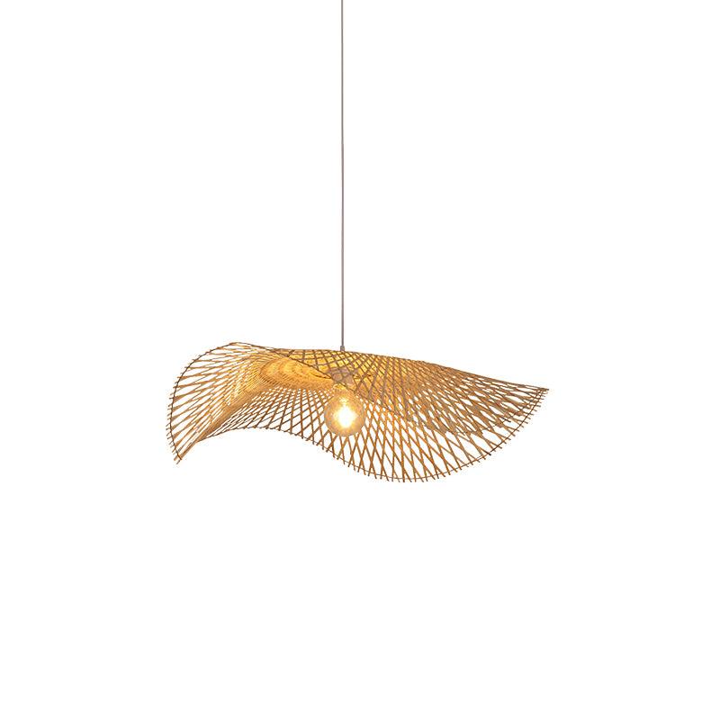 Twirl Bamboo Frame Pendant Lamp-Neutral Decor