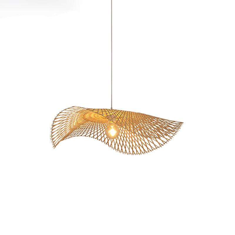 Twirl Bamboo Frame Pendant Lamp-Neutral Decor