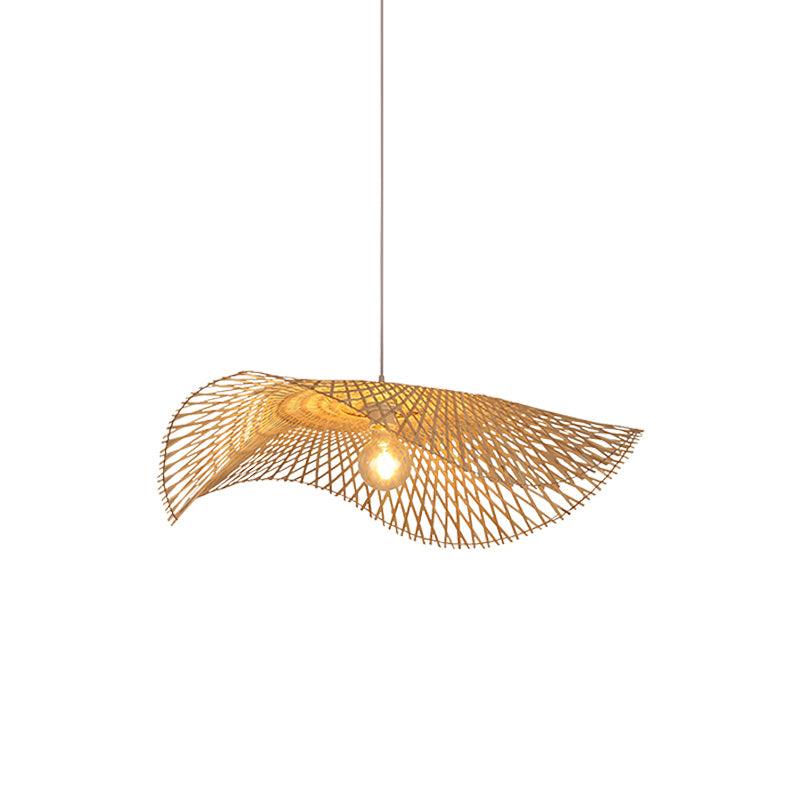 Twirl Bamboo Frame Pendant Lamp-Neutral Decor