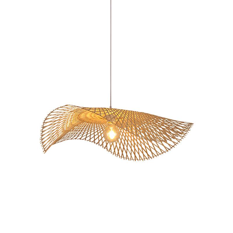 Twirl Bamboo Frame Pendant Lamp-Neutral Decor