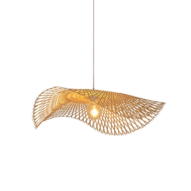 Twirl Bamboo Frame Pendant Lamp-Neutral Decor