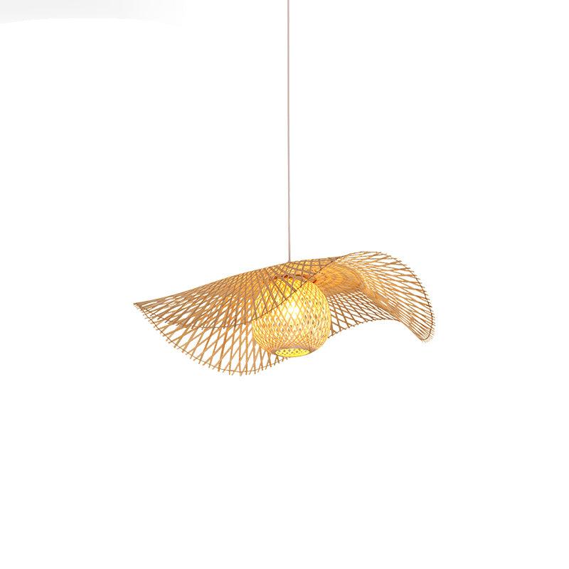 Twirl Bamboo Frame Pendant Lamp-Neutral Decor