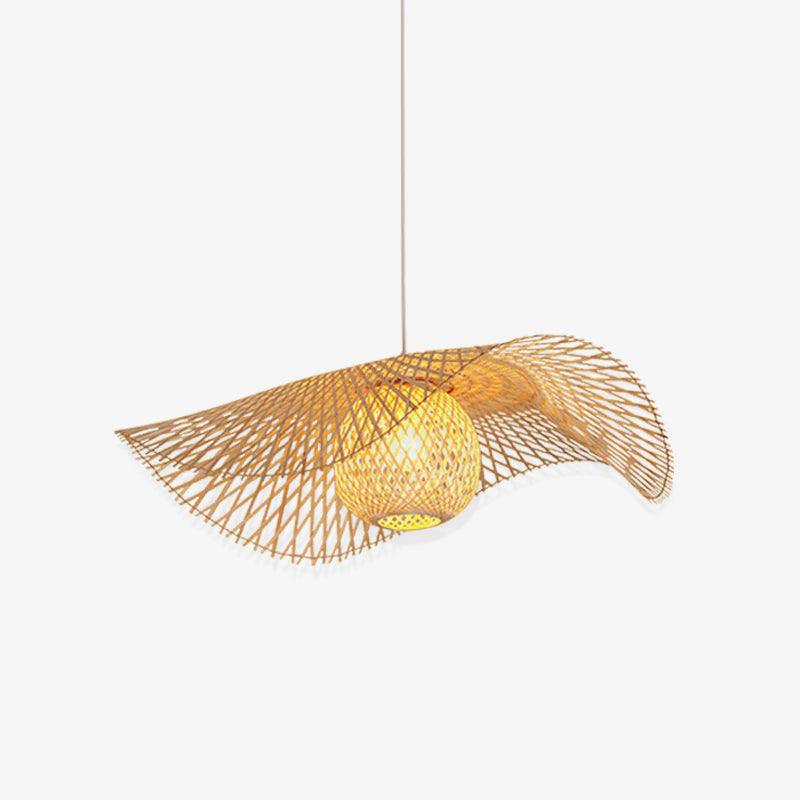 Twirl Bamboo Frame Pendant Lamp-Neutral Decor