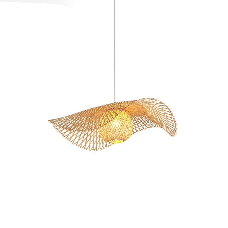 Twirl Bamboo Frame Pendant Lamp-Neutral Decor