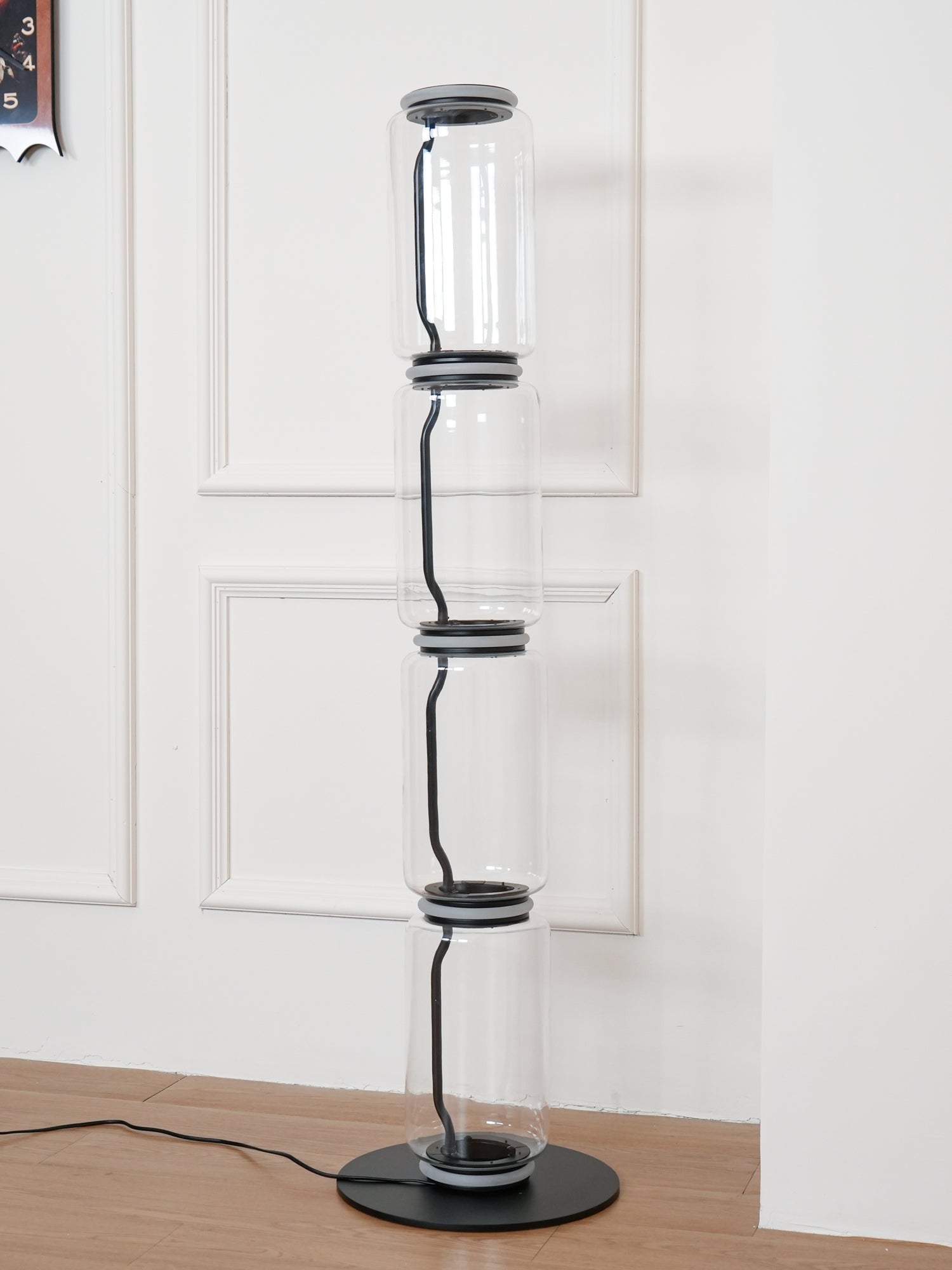 Cyrilys Floor Lamp Bamboo Glass-Neutral Decor