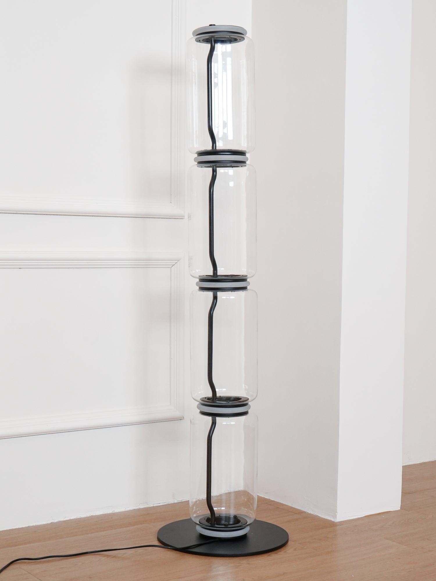Cyrilys Floor Lamp Bamboo Glass-Neutral Decor