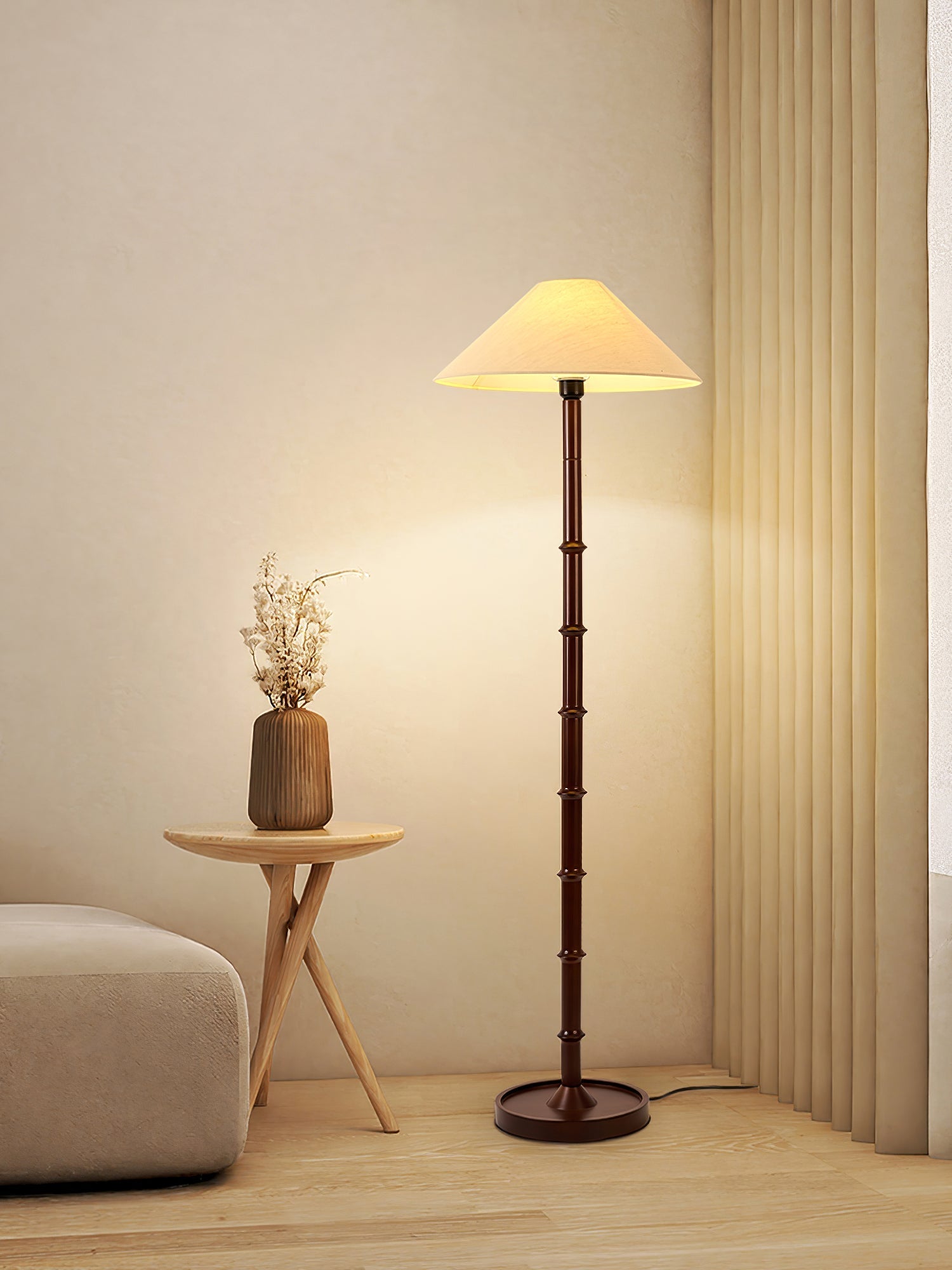 Zen Bamboo Knot Floor Lamp-Neutral Decor