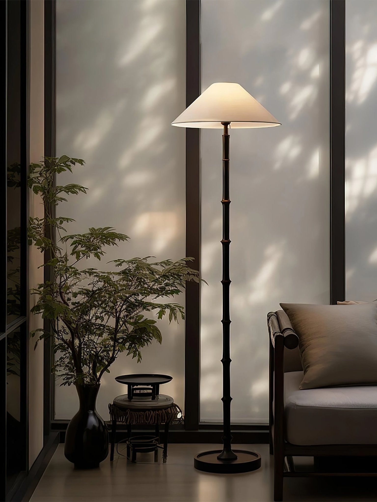 Zen Bamboo Knot Floor Lamp-Neutral Decor