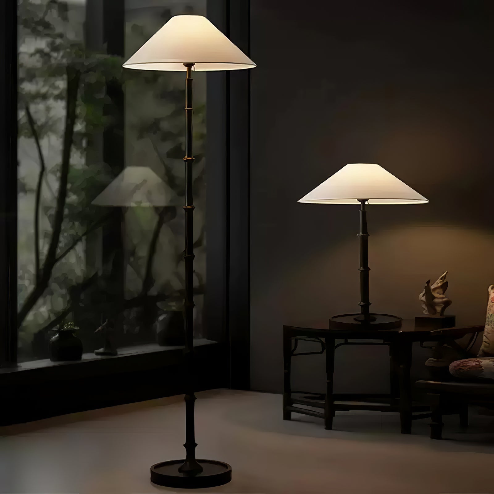 Zen Bamboo Knot Floor Lamp-Neutral Decor