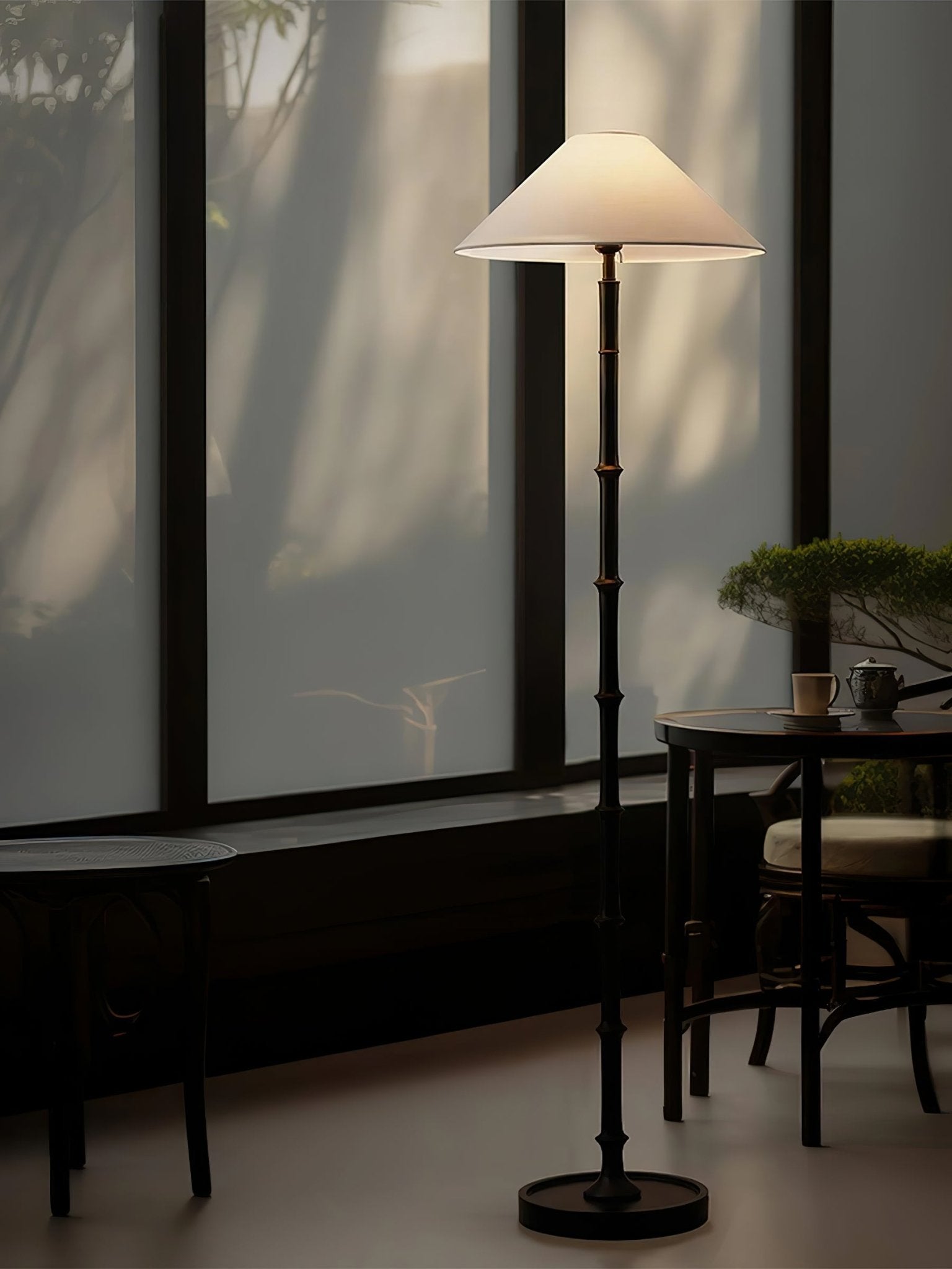 Zen Bamboo Knot Floor Lamp-Neutral Decor