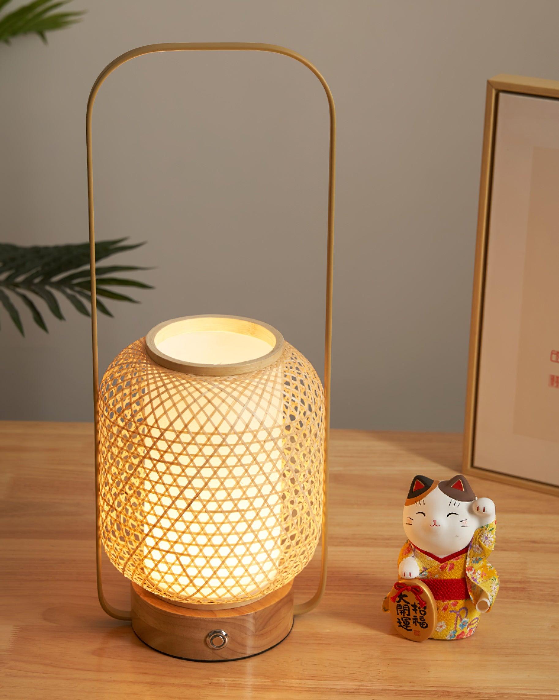 Orbituse Wooden Retro Table Lamp-Neutral Decor