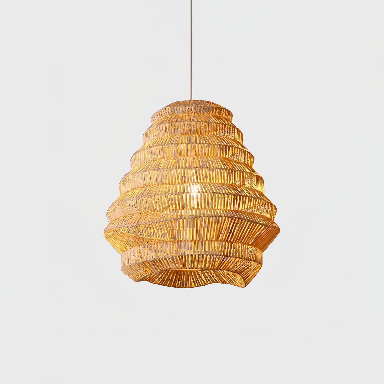 Strata Modern Bamboo Pendant Lamp-Neutral Decor