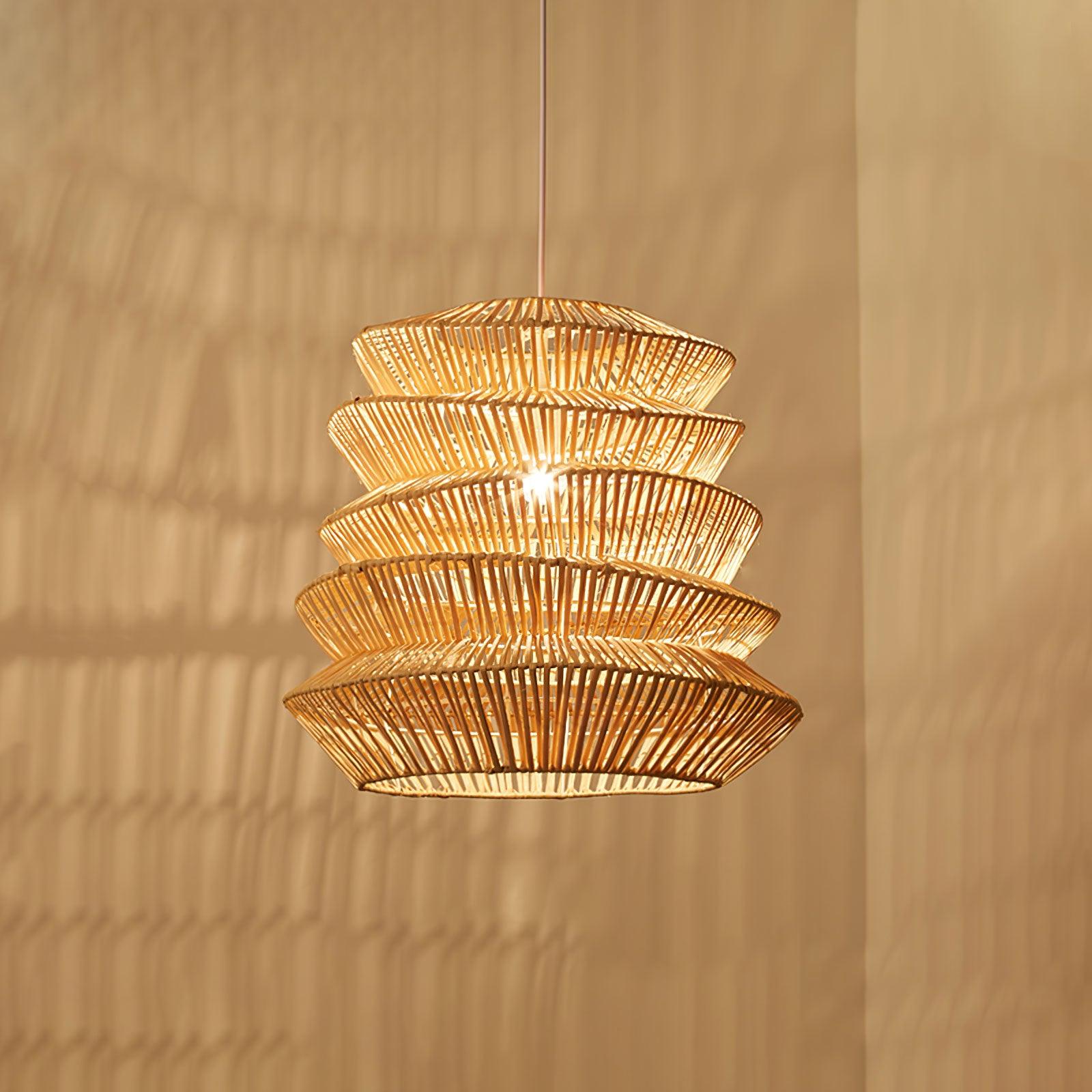Strata Modern Bamboo Pendant Lamp-Neutral Decor