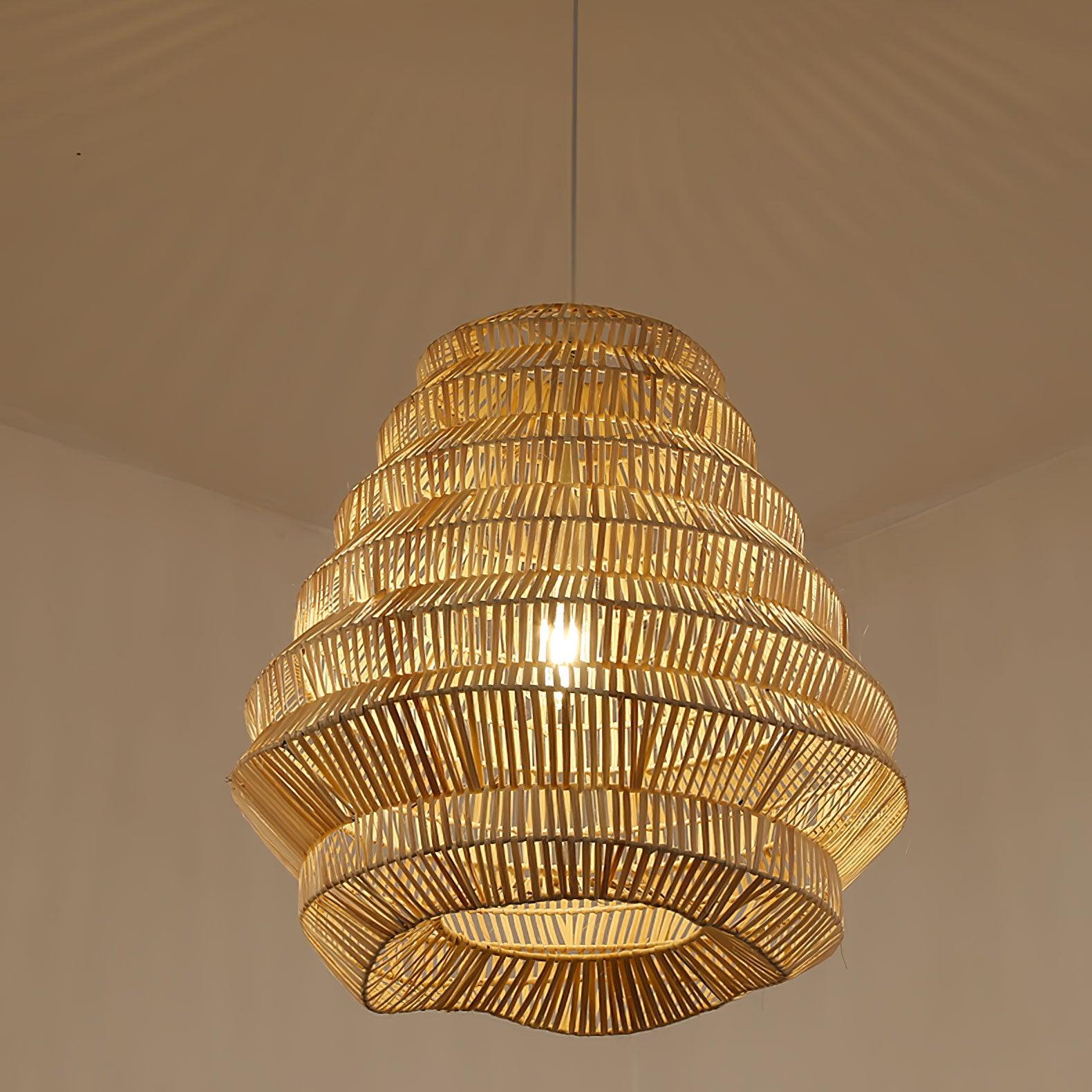 Strata Modern Bamboo Pendant Lamp-Neutral Decor