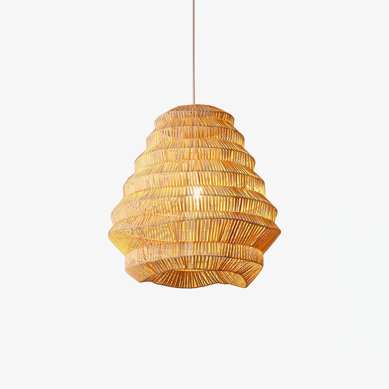 Strata Modern Bamboo Pendant Lamp-Neutral Decor