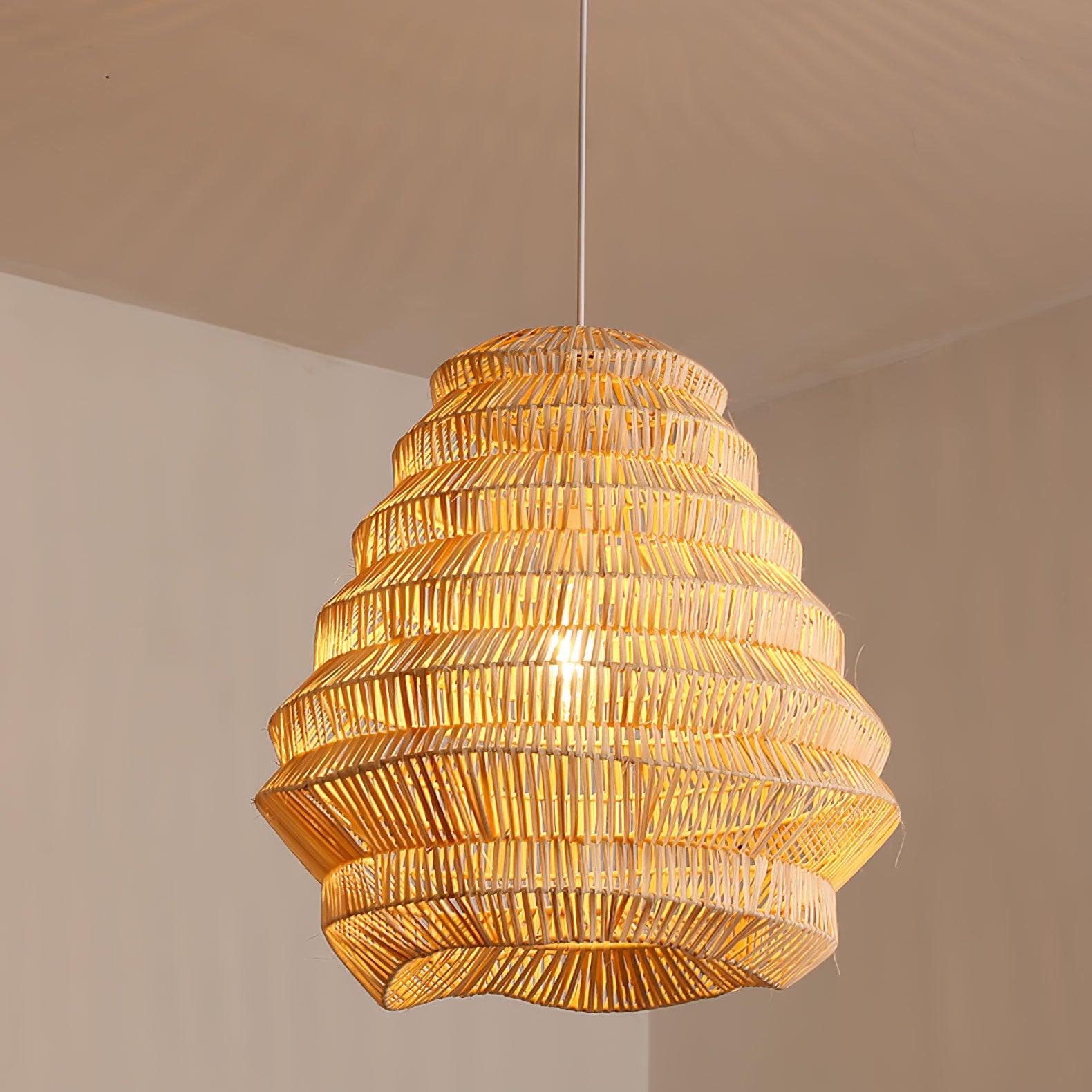 Strata Modern Bamboo Pendant Lamp-Neutral Decor