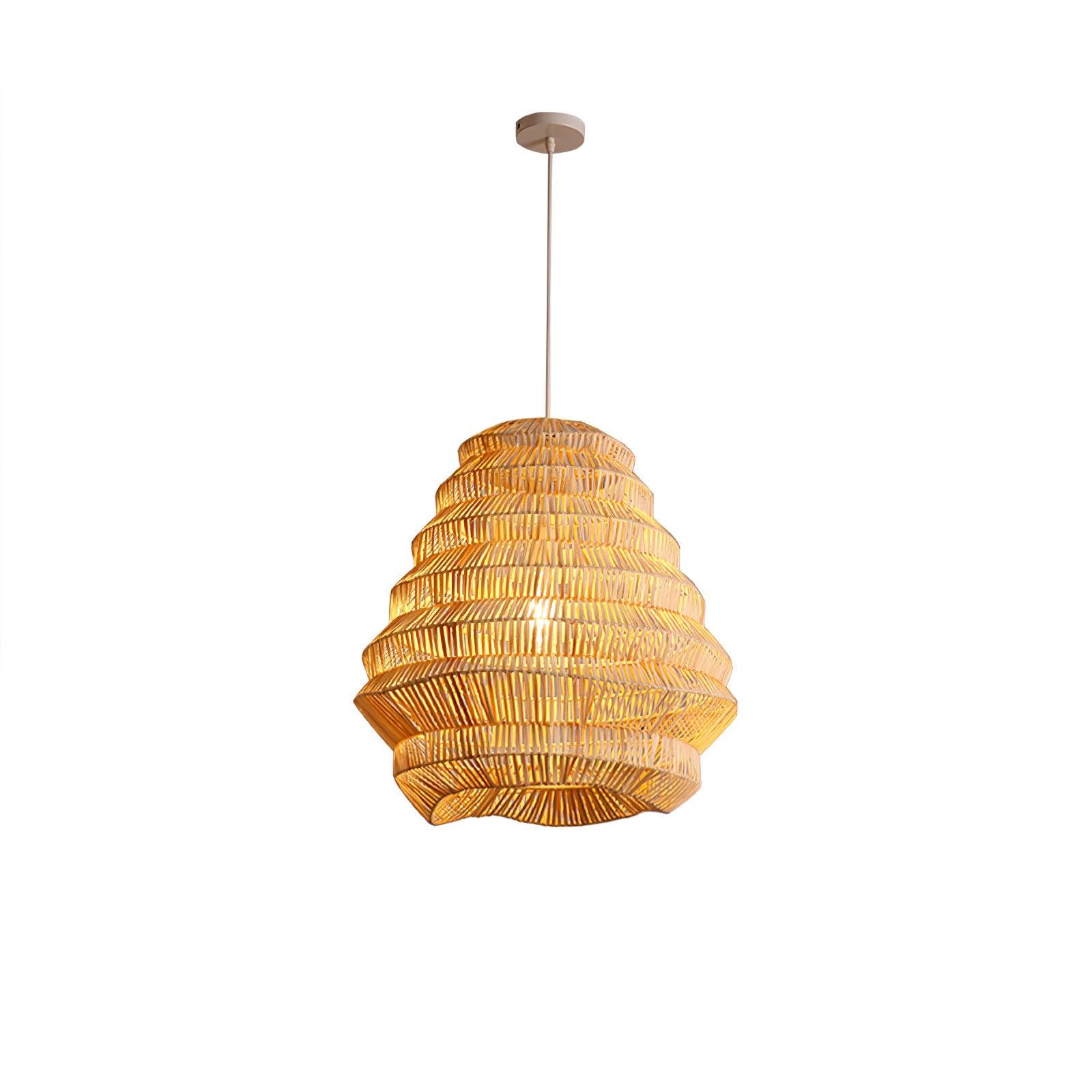 Strata Modern Bamboo Pendant Lamp-Neutral Decor