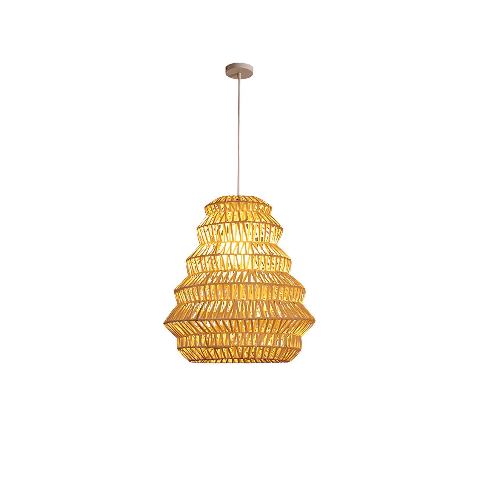 Strata Modern Bamboo Pendant Lamp-Neutral Decor