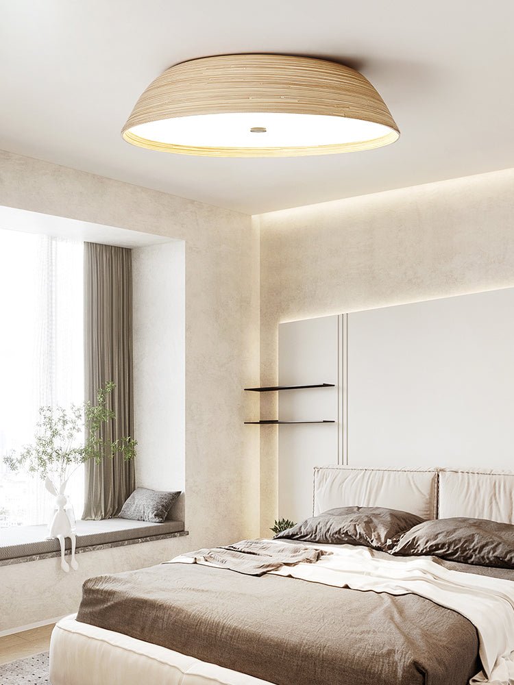 Bamboo Textured Ceiling Lamp-Neutral Decor