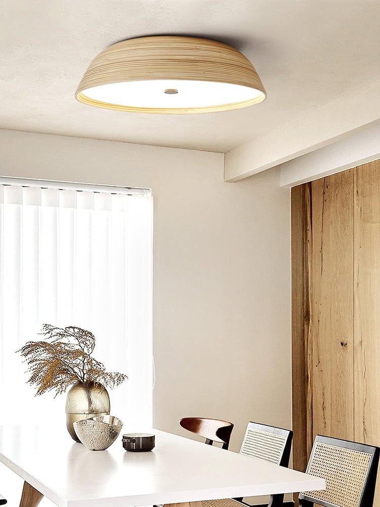 Bamboo Textured Ceiling Lamp-Neutral Decor