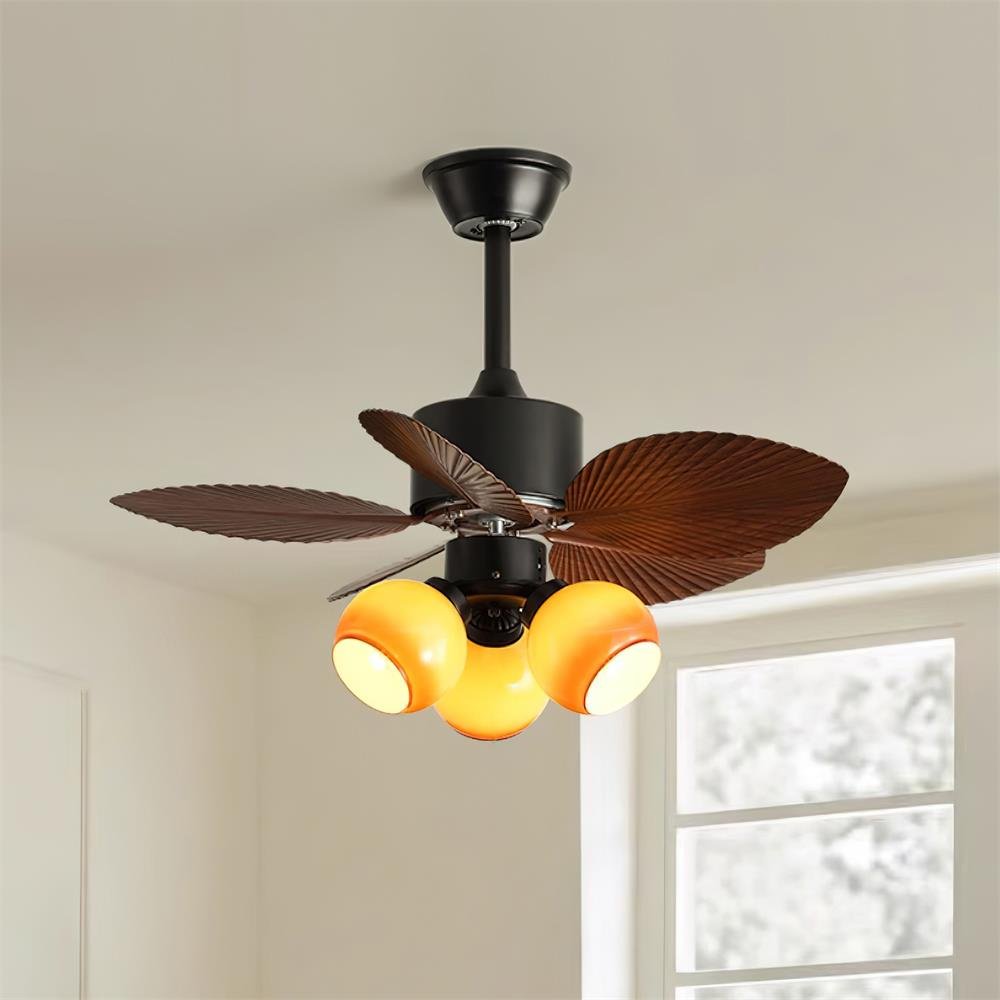 Nerina Tropical Glass Ceiling Fan Light-Neutral Decor