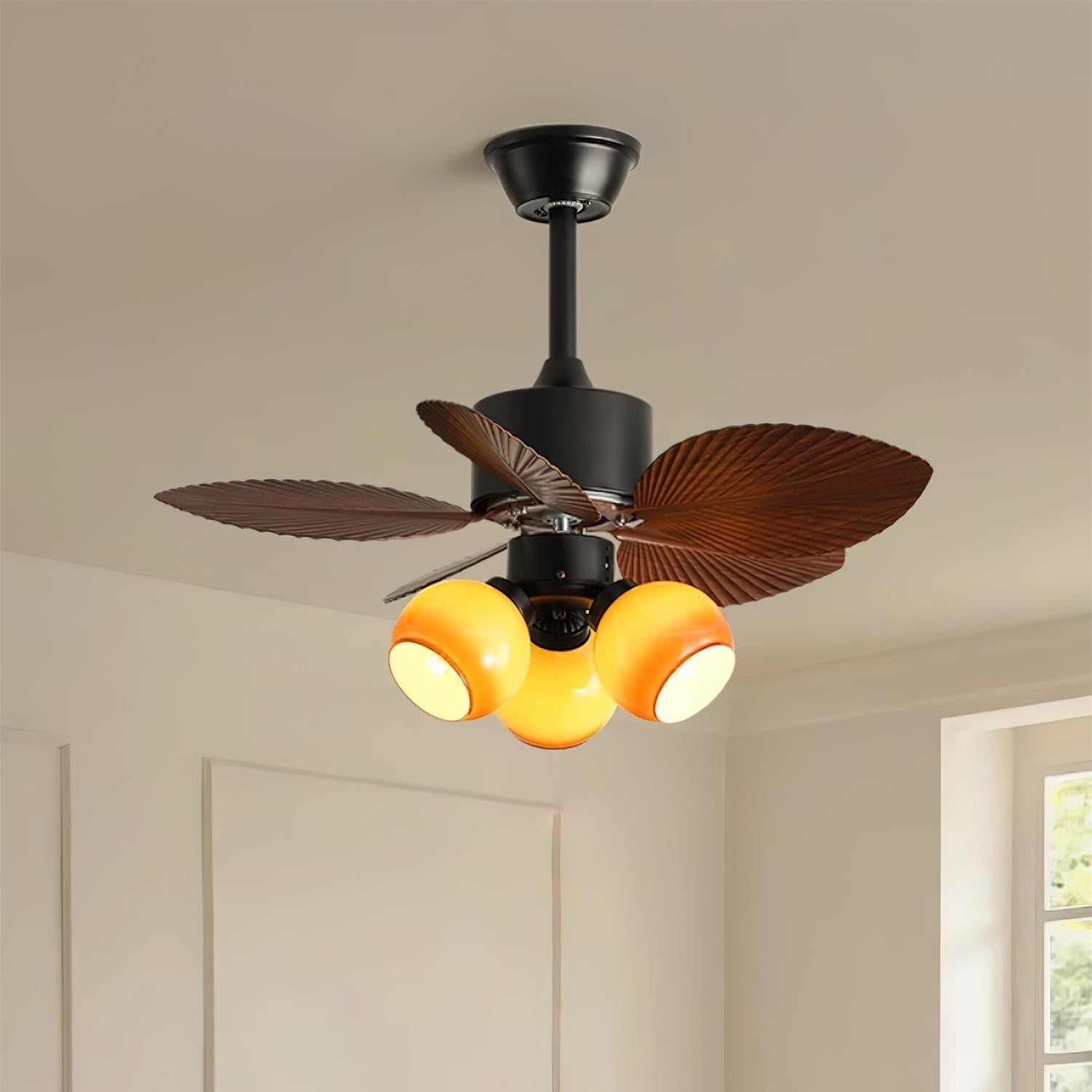 Nerina Tropical Glass Ceiling Fan Light-Neutral Decor
