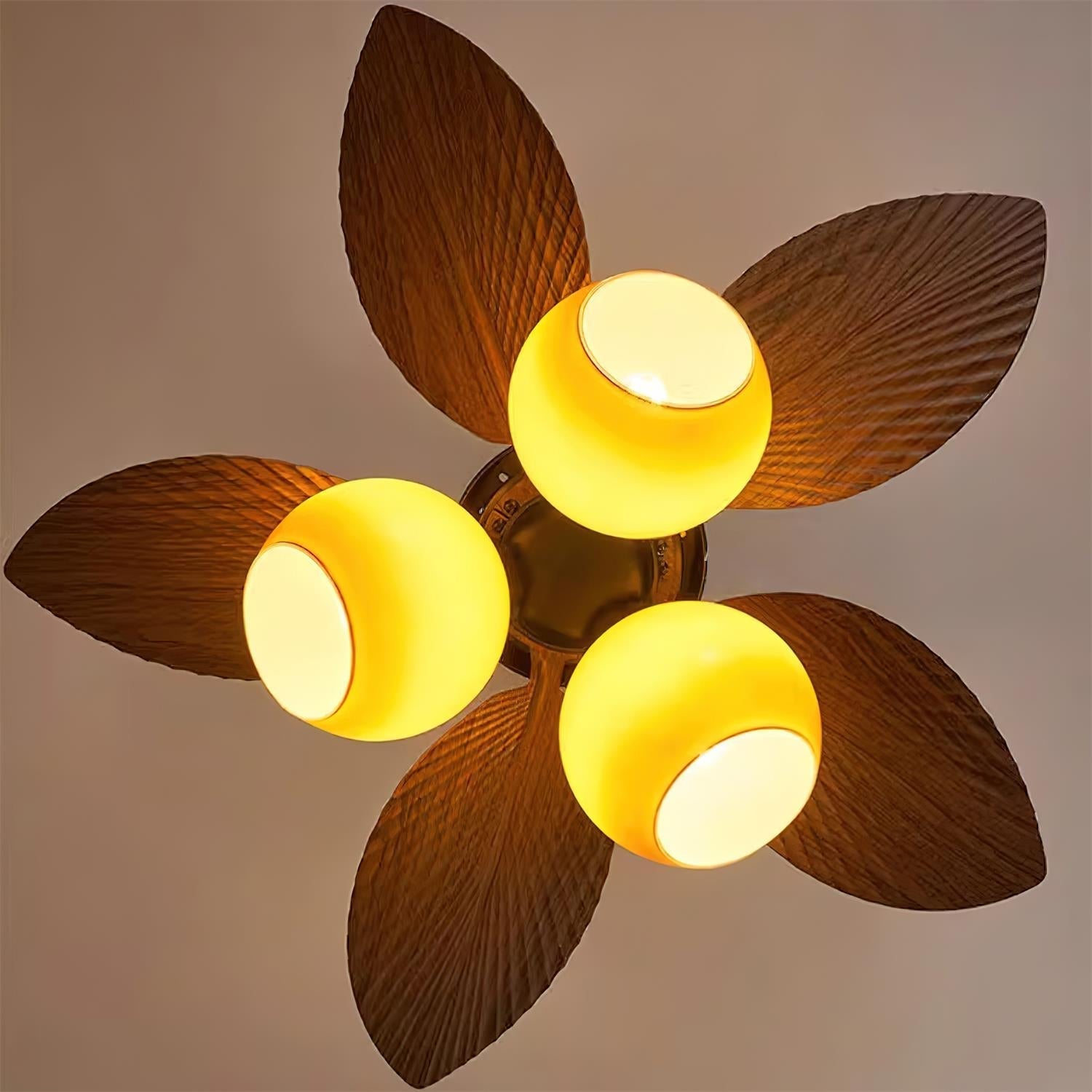 Nerina Tropical Glass Ceiling Fan Light-Neutral Decor