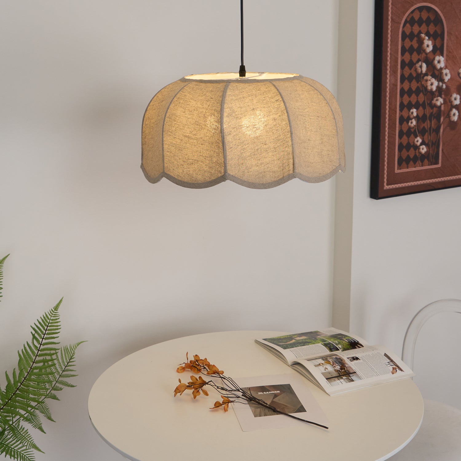 Erixy Fabric Rustic Pendant Lamp-Neutral Decor