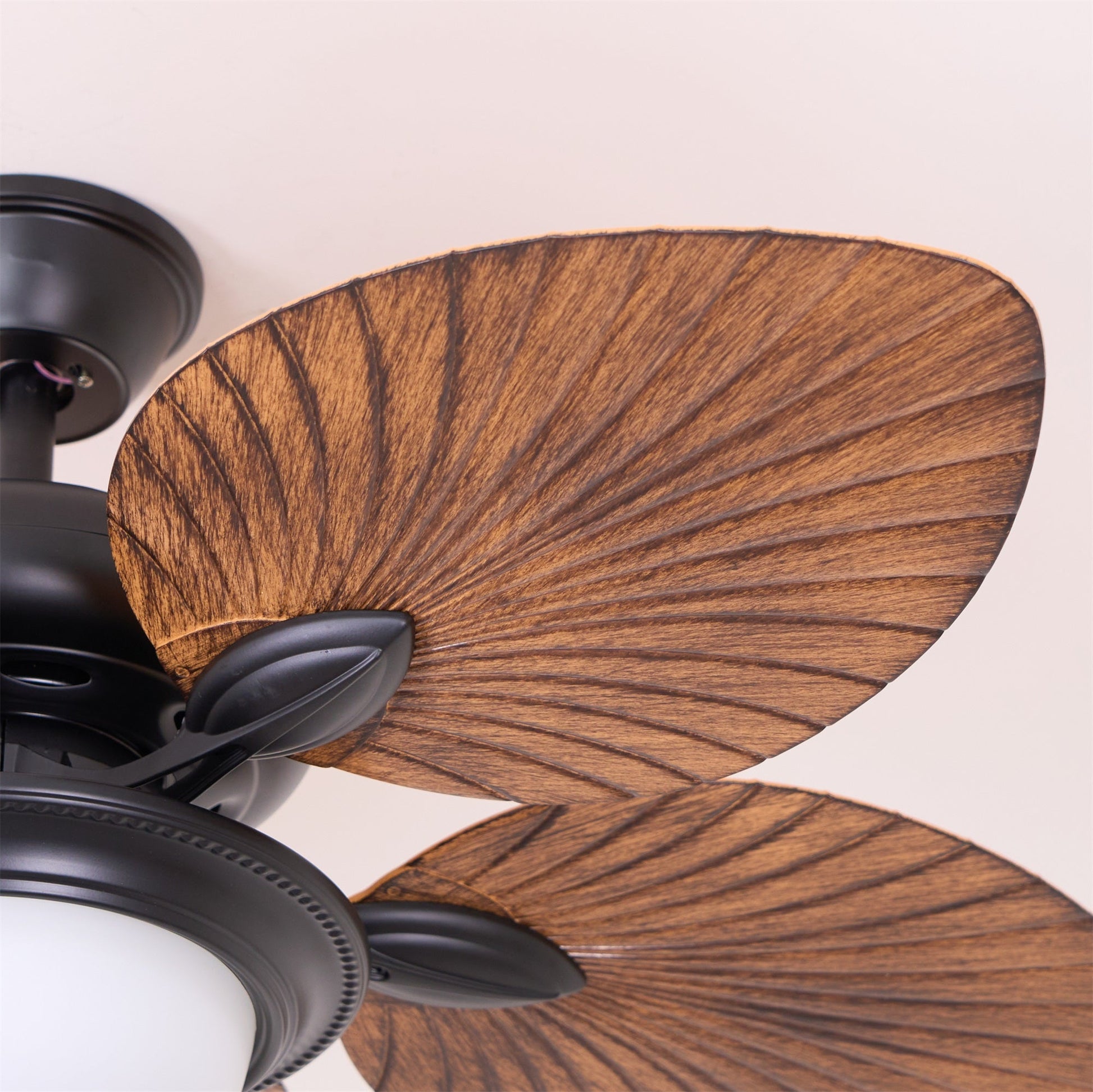 Vase Tropical Wood Ceiling Fan Light-Neutral Decor