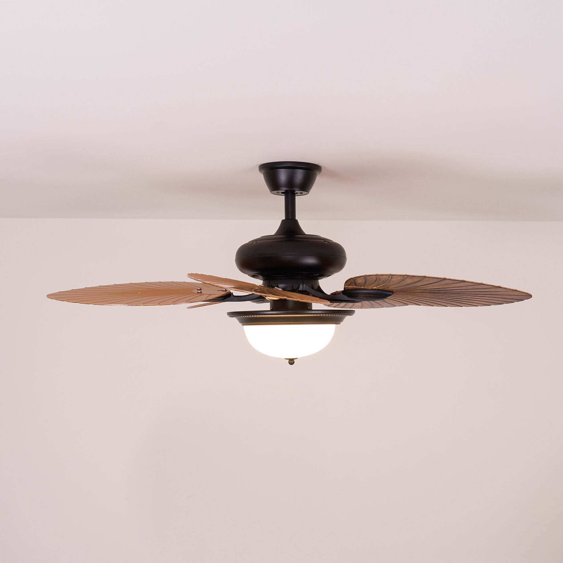 Vase Tropical Wood Ceiling Fan Light-Neutral Decor
